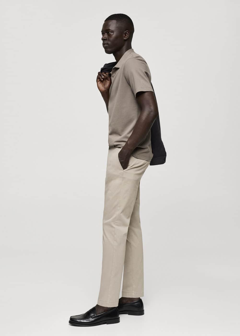 MANGO MAN - Cotton tapered crop pants greyMen Product Image