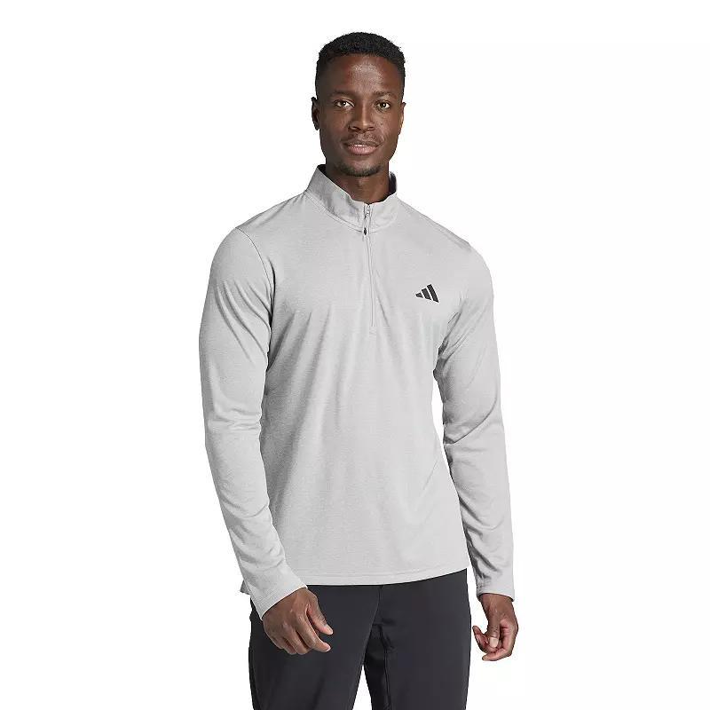 adidas Mens Essentials Training Quarter-Zip Long-Sleeve Top Product Image