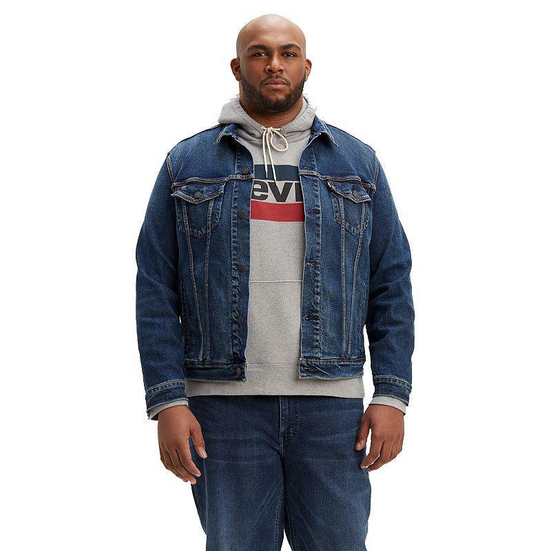 Big & Tall Levis Denim Trucker Jacket, Mens Black Product Image