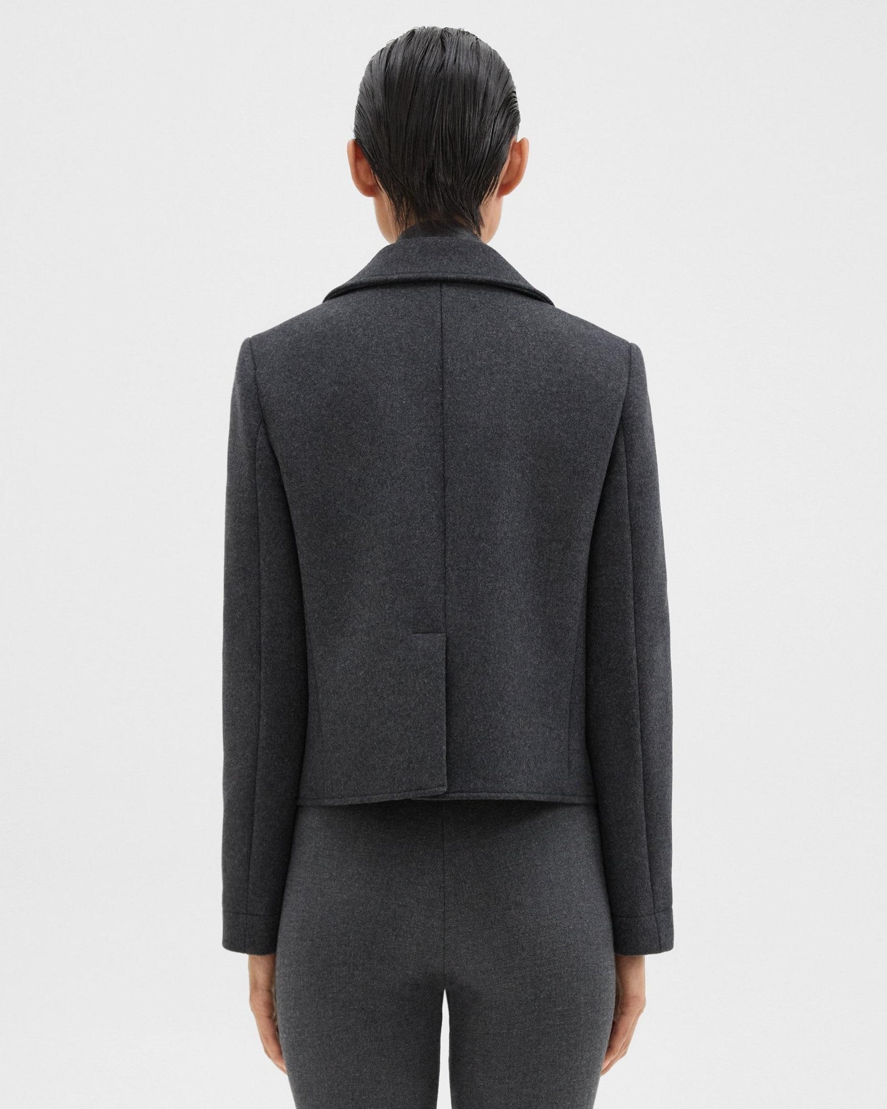 Shrunken Peacoat in Recycled Wool-Blend Melton Product Image