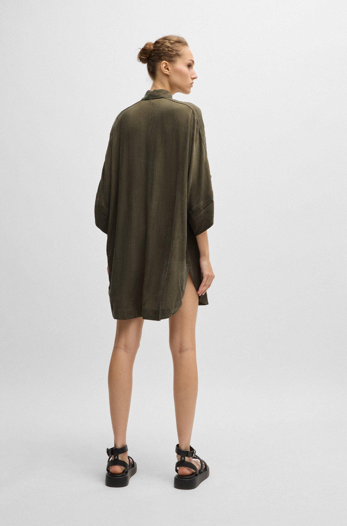 Relaxed-fit shirt dress with concealed closure Product Image