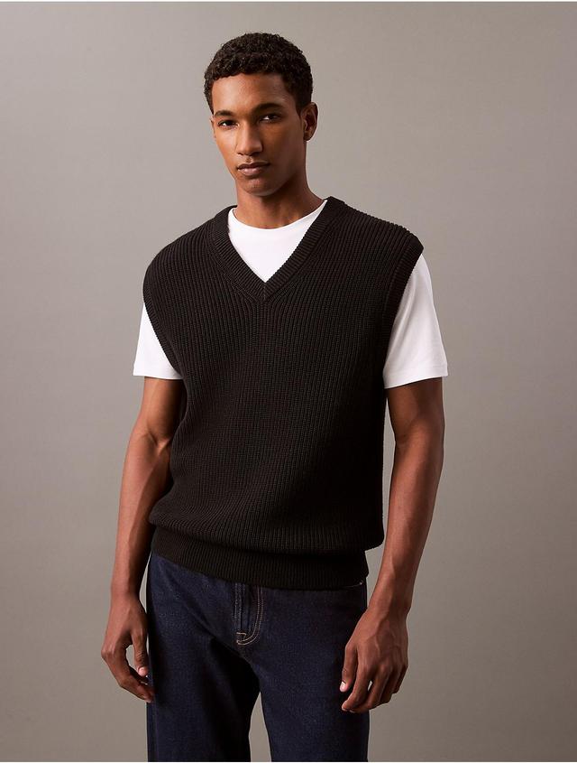 Smooth Cotton V-Neck Vest Product Image