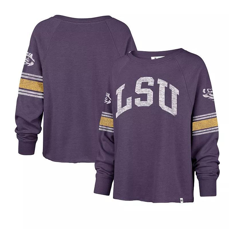 Womens 47 LSU Tigers Allie Modest Raglan Long Sleeve Cropped T-Shirt Product Image