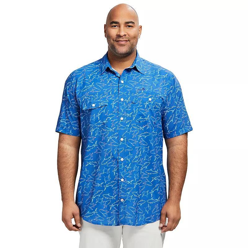 Big & Tall IZOD Sunshield Performance Button-Down Shirt, Mens Bright Blue Product Image