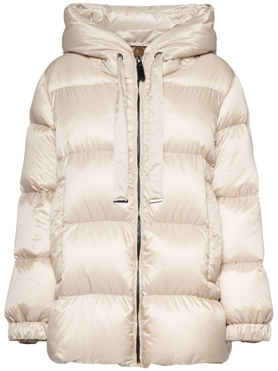 MAX MARA Seia Hooded Waterproof Down Jacket W/zip In Neutrals Product Image