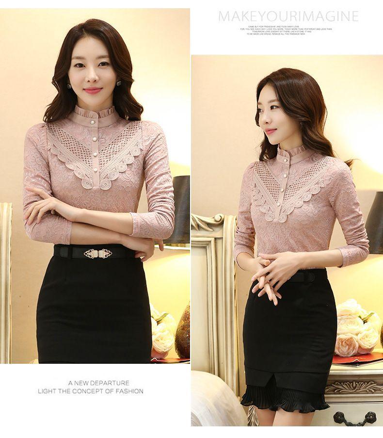 Long-Sleeve Mock-Neck Lace Top Product Image