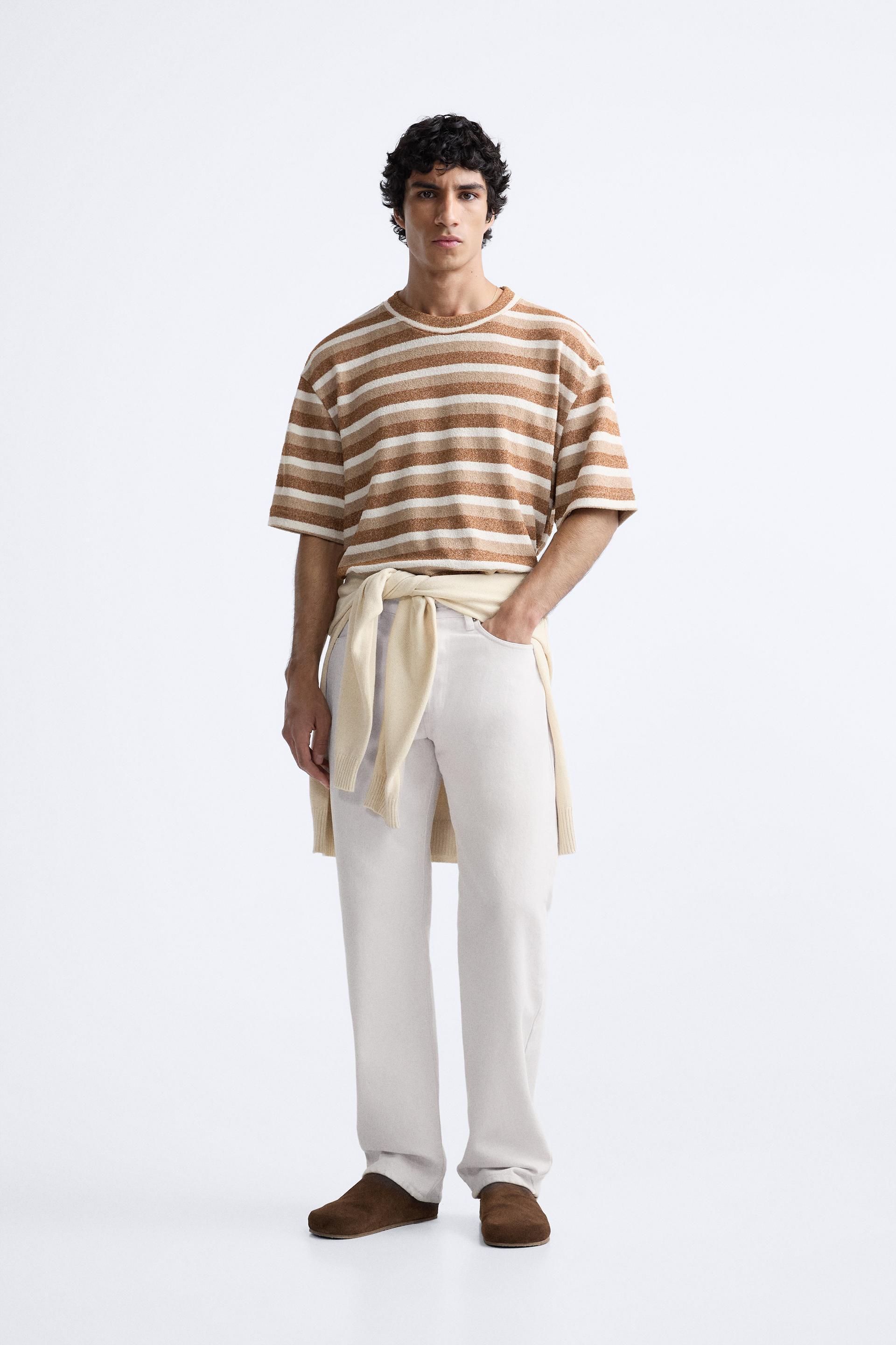 STRIPED TEXTURED T-SHIRT Product Image