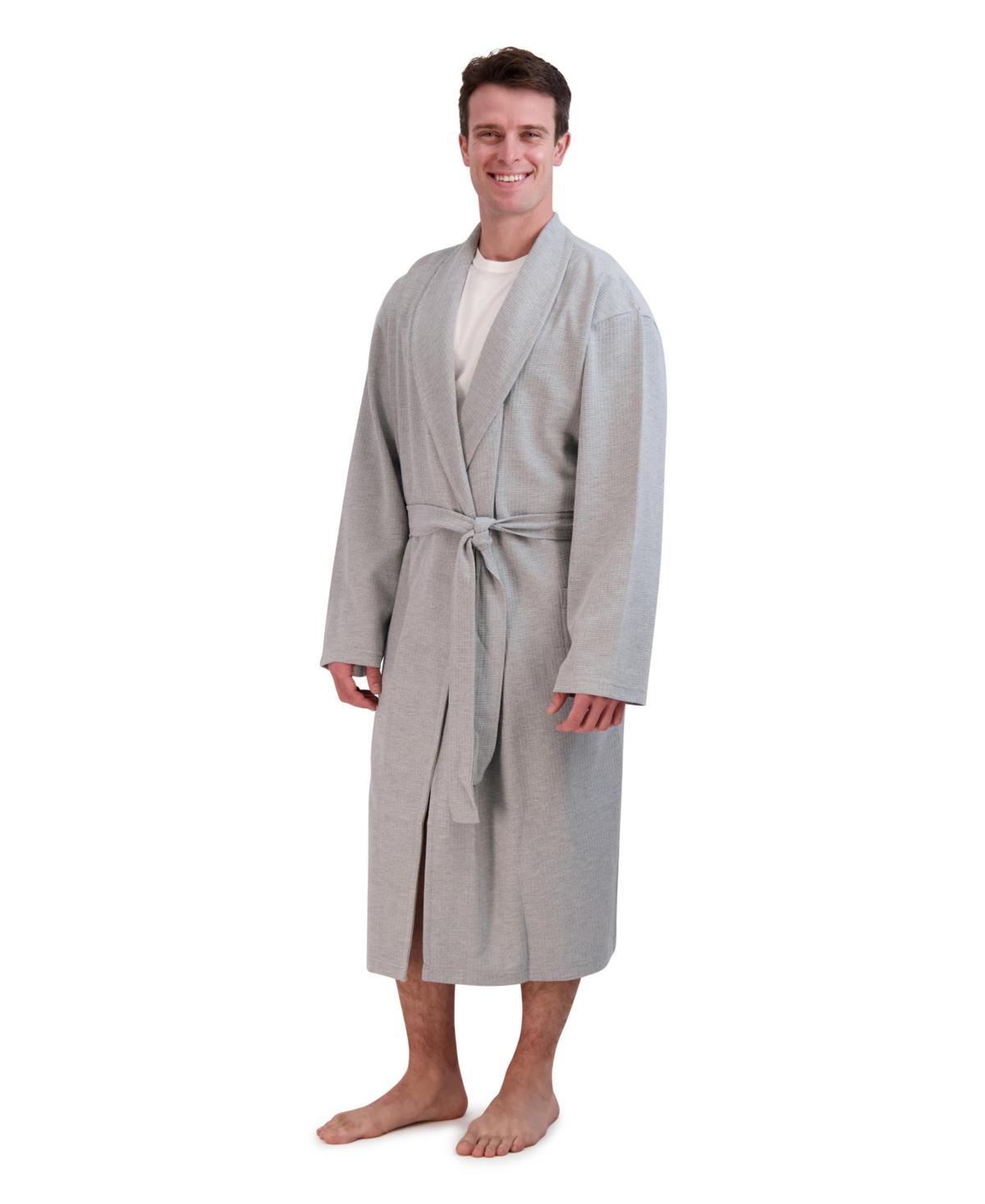 Mens Hanes Cotton Waffle Robe, Blue Product Image