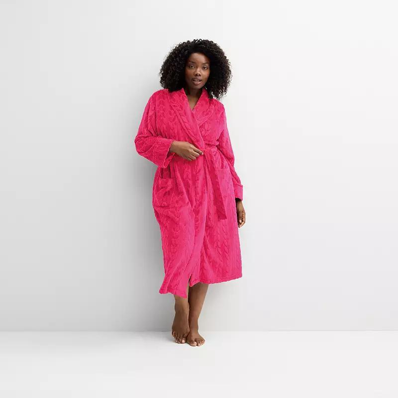 Plus Size Sonoma Goods For Life Long Plush Wrap Robe, Womens Product Image