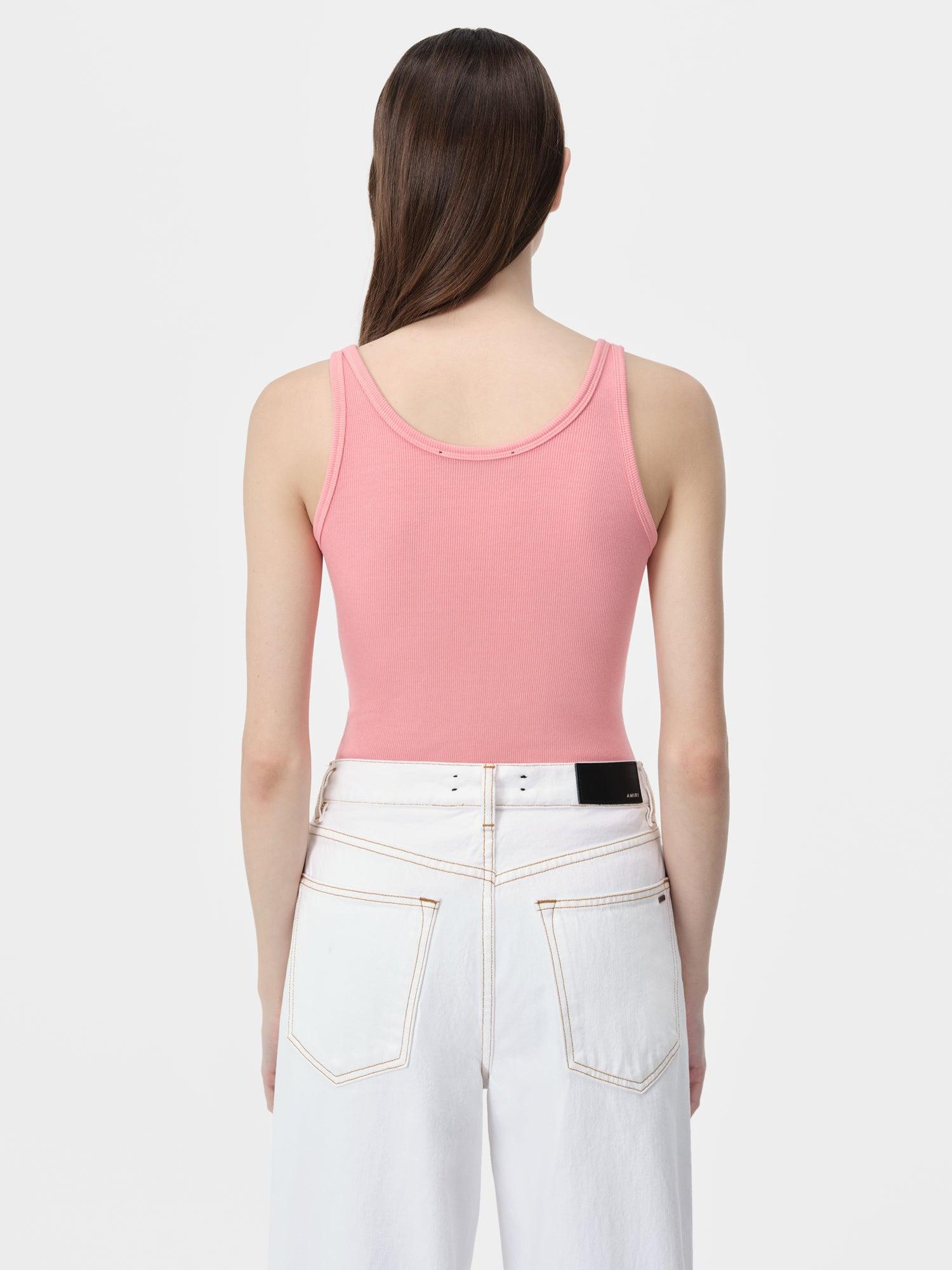 WOMEN - WOMEN'S AMIRI STACKED RIBBED TANK - Flamingo Pink Female Product Image