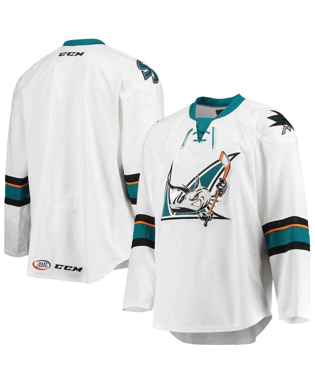 Ccm Mens White San Jose Barracuda Away Authentic Jersey - White Product Image