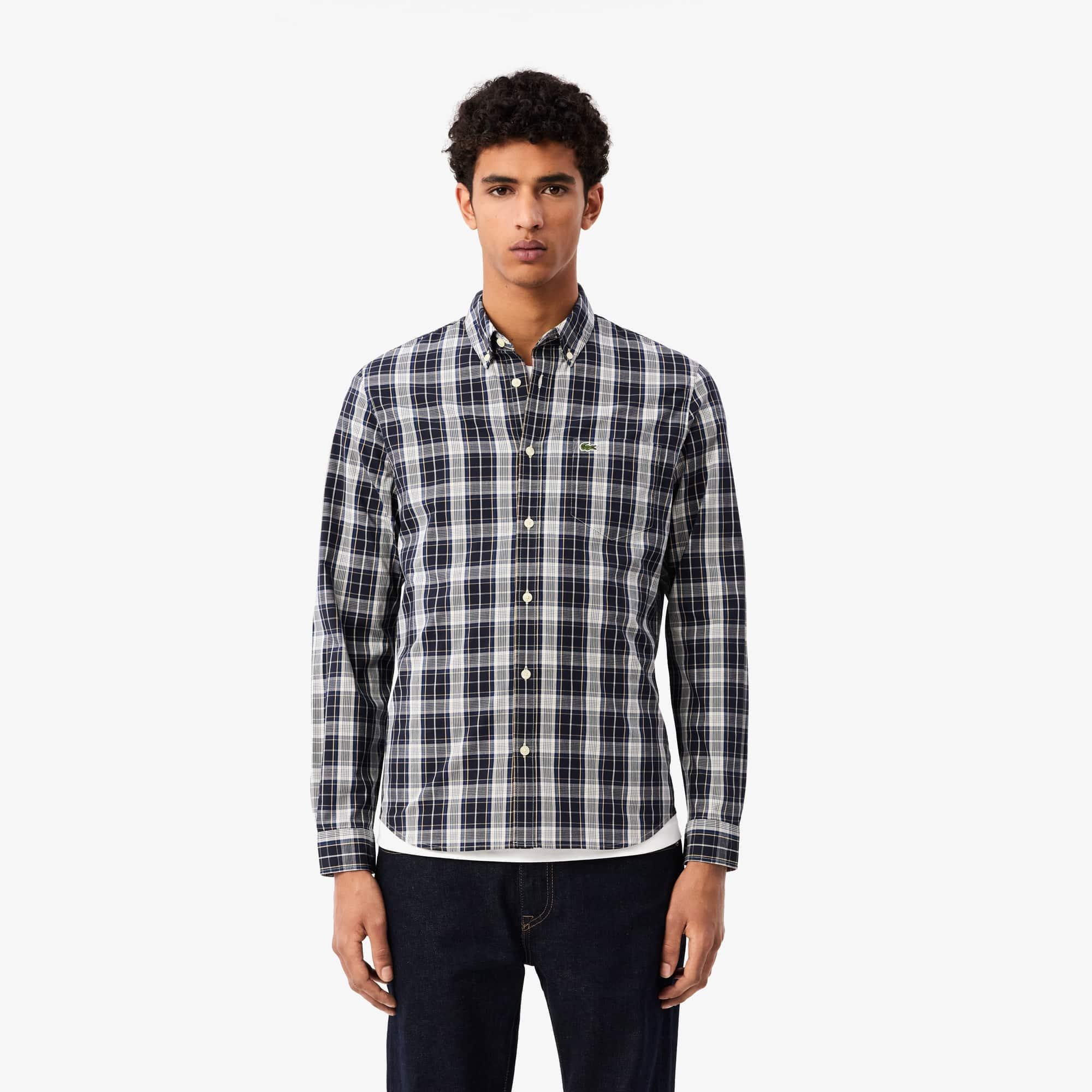 Men's Slim Fit Stretch Plaid Shirt Product Image