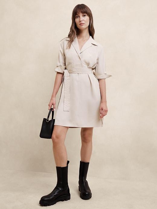 Satin Twill Mini Shift Dress product image