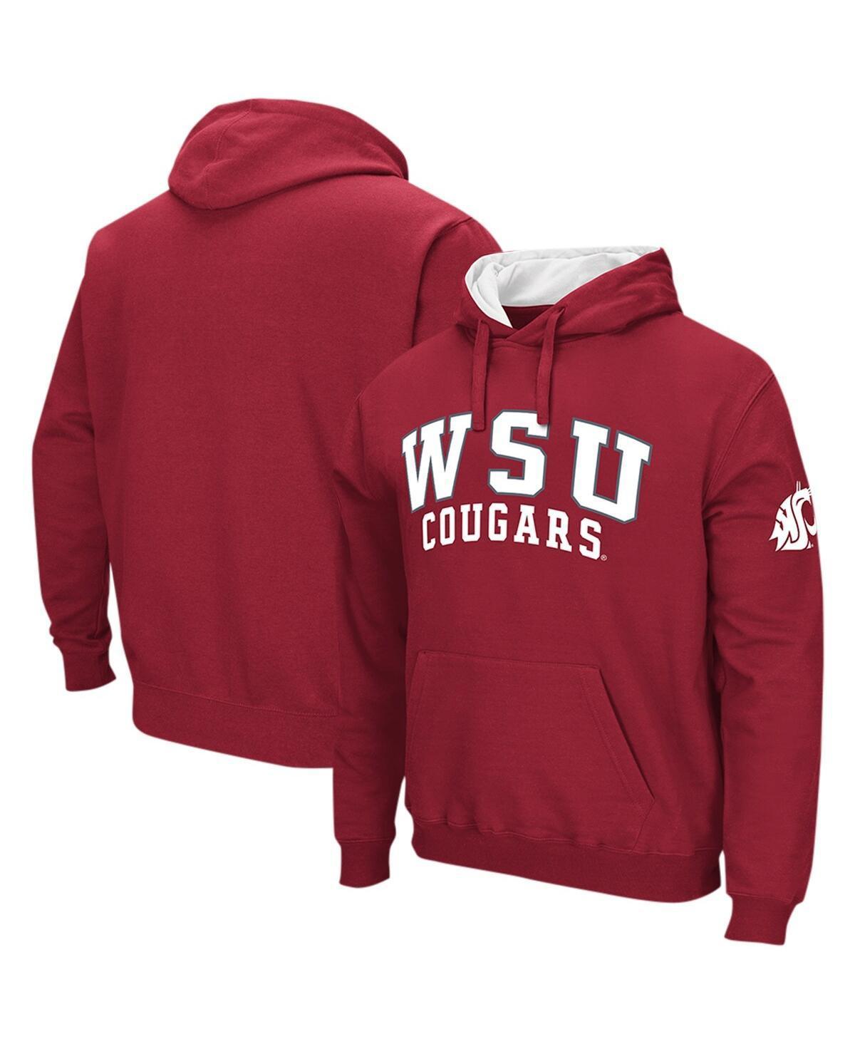 Mens Colosseum Crimson Washington State Cougars Double Arch Pullover Hoodie Product Image