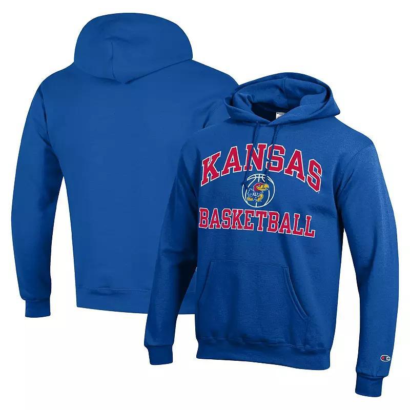 Mens Champion Royal Kansas Jayhawks Basketball Icon Powerblend Pullover Hoodie Product Image