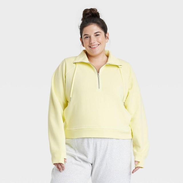 Womens Half Zip Fleece Pullover - All in Motion Yellow 4X Product Image