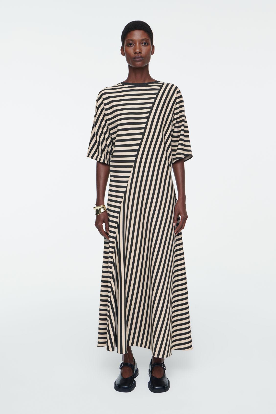 STRIPED JERSEY MIDI DRESS Product Image