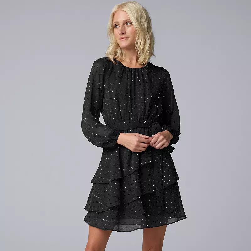 Womens Simply Vera Vera Wang Short Holiday Dress Product Image