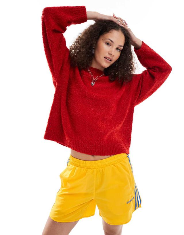 COLLUSION boucle oversized sweater in red Product Image