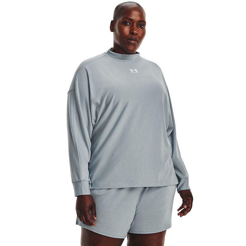 Plus Size Under Armour Rival Terry Oversized Crew Top, Womens Product Image