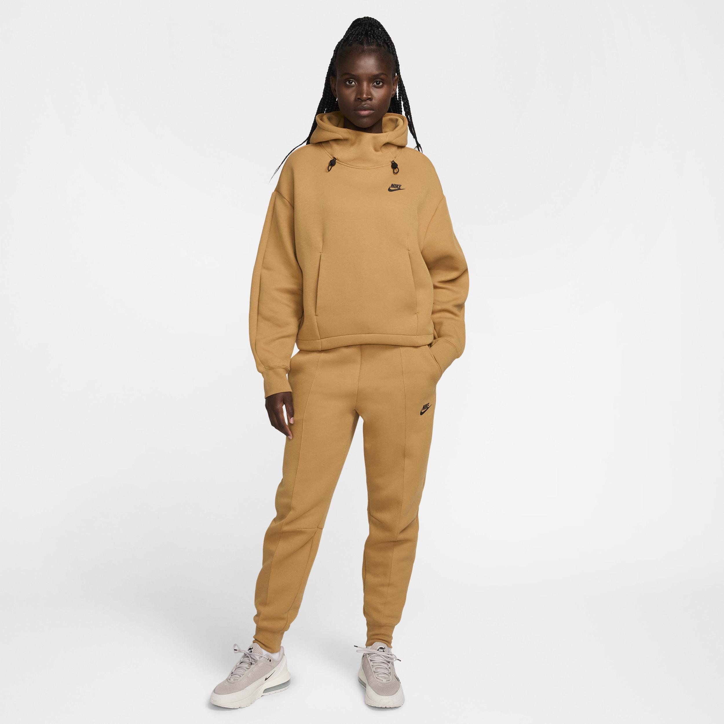 Nike Womens Nike NSW Tech Fleece OS Hoodie - Womens Flax/Black Product Image