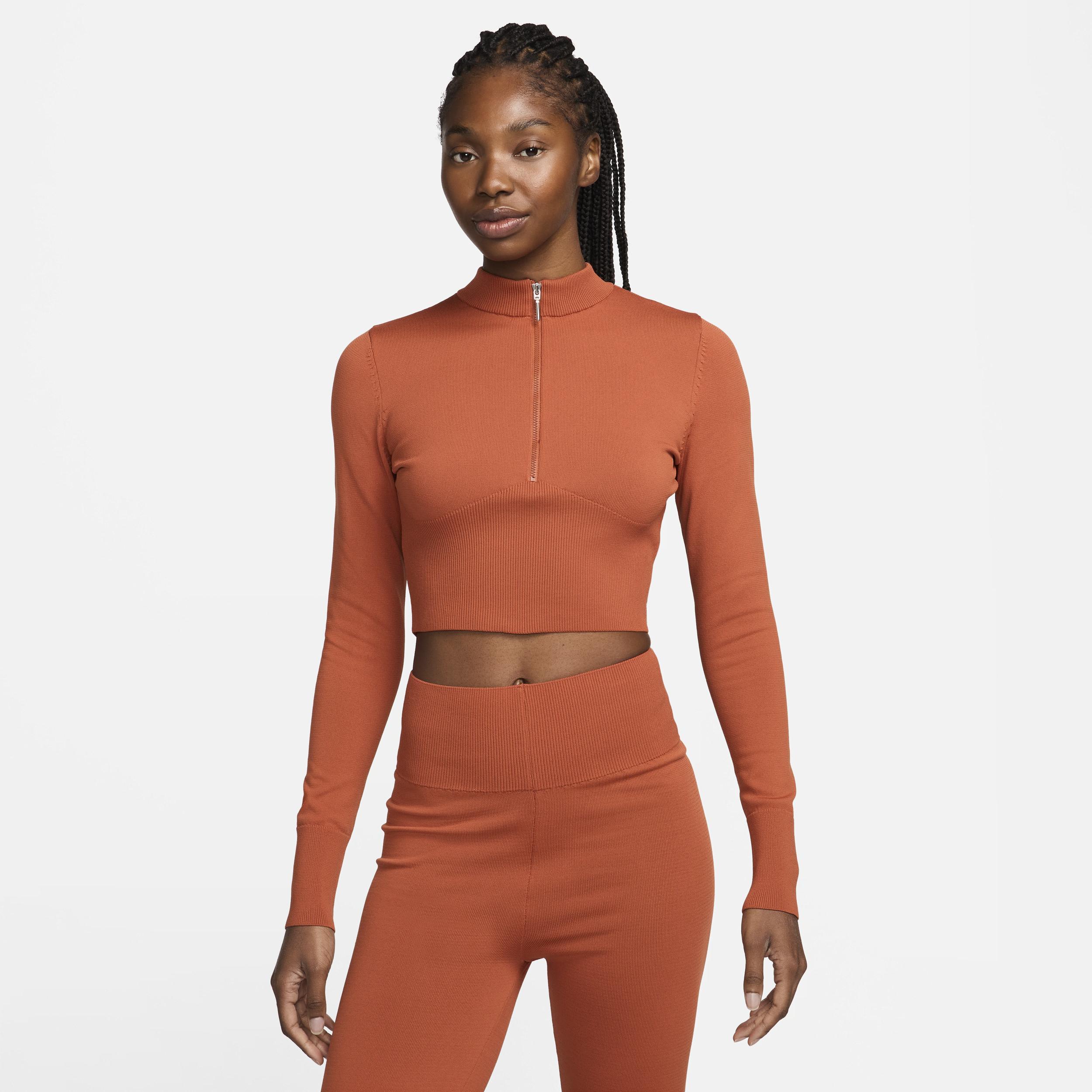 Women's Nike Sportswear Chill Knit Slim Long-Sleeve Cropped Sweater 1/2-Zip Top Product Image