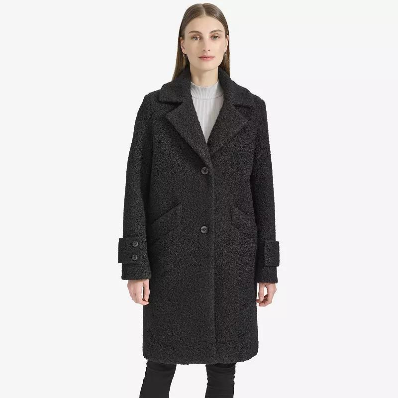 Womens Andrew Marc Notch Collar Tailored Coat Product Image