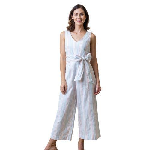 Hope & Henry Womens Woven Sleeveless Tie-Waist Jumpsuit with Wide Leg Product Image