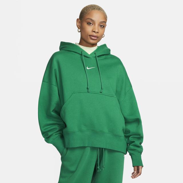 Women's Nike Sportswear Phoenix Fleece Over-Oversized Pullover Hoodie in Green, Size: XS | DQ5858-365 Product Image