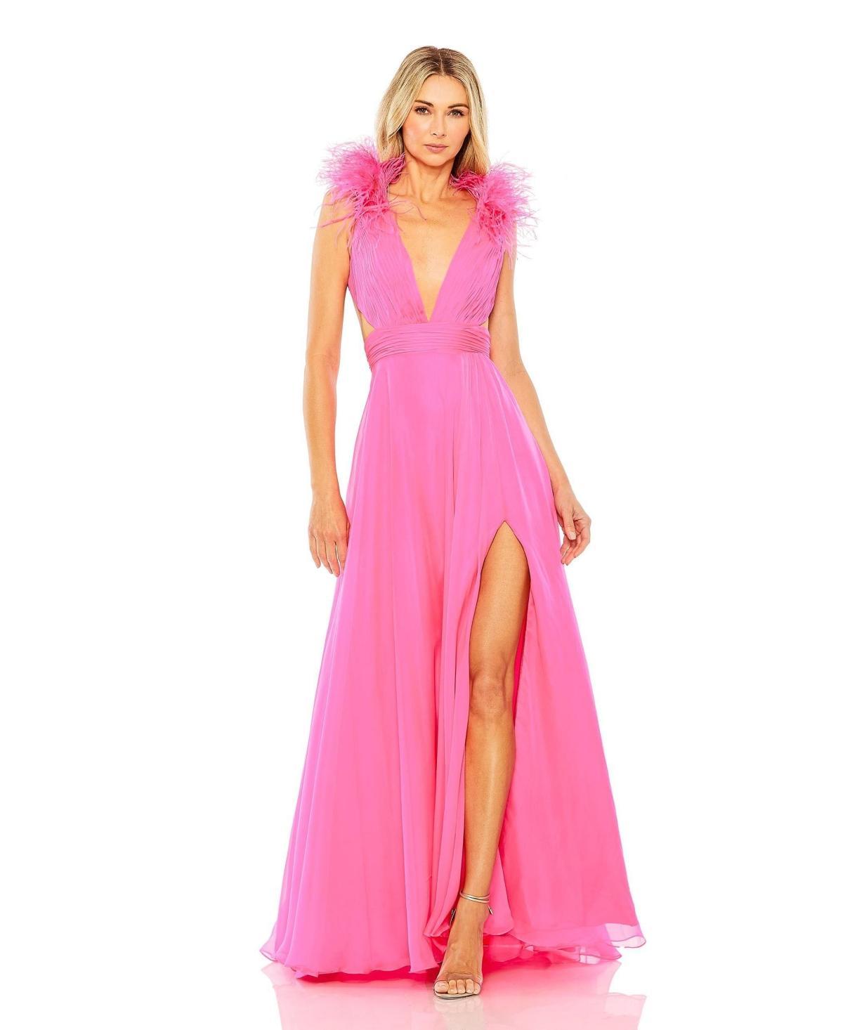 Womens Cap Sleeve A Line Gown Product Image