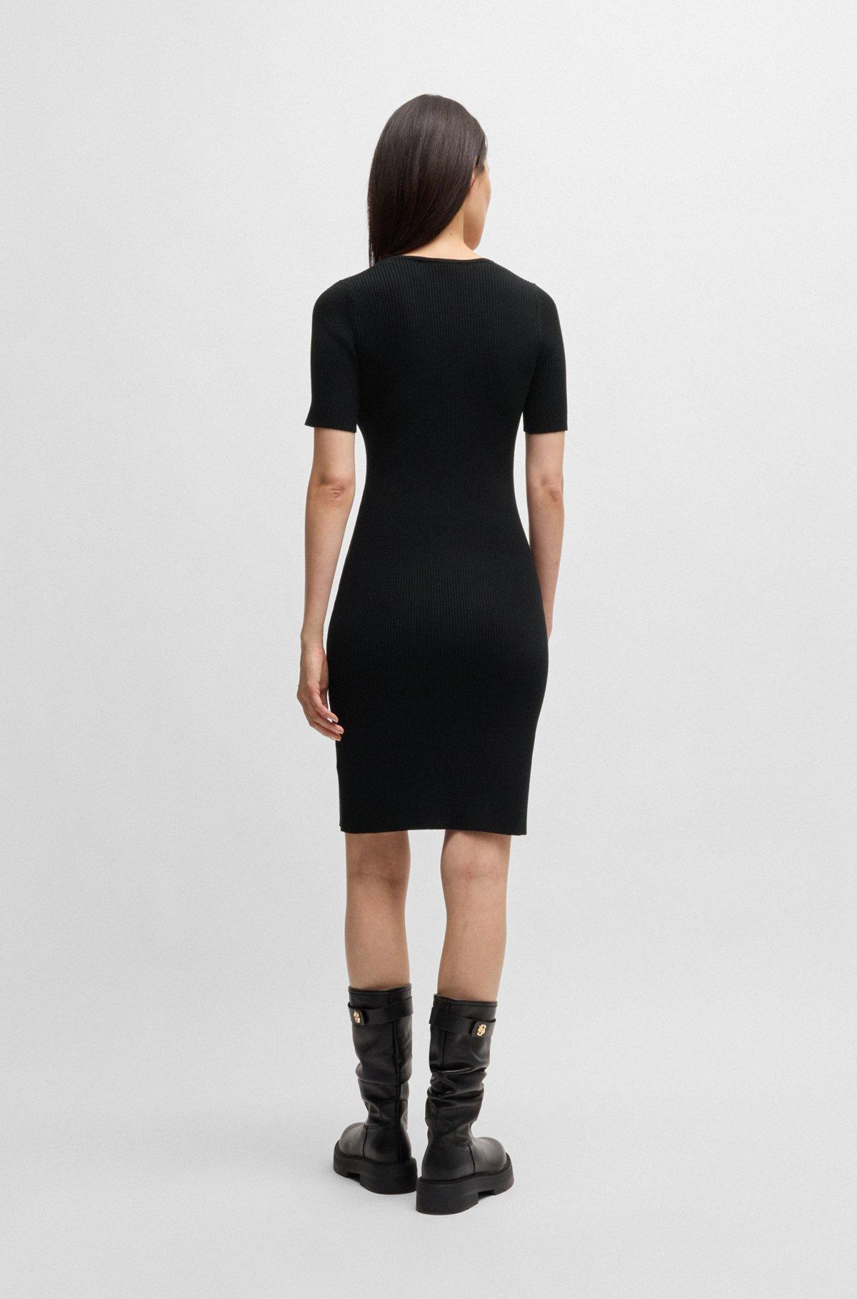 Slim-fit dress in ribbed stretch fabric Product Image