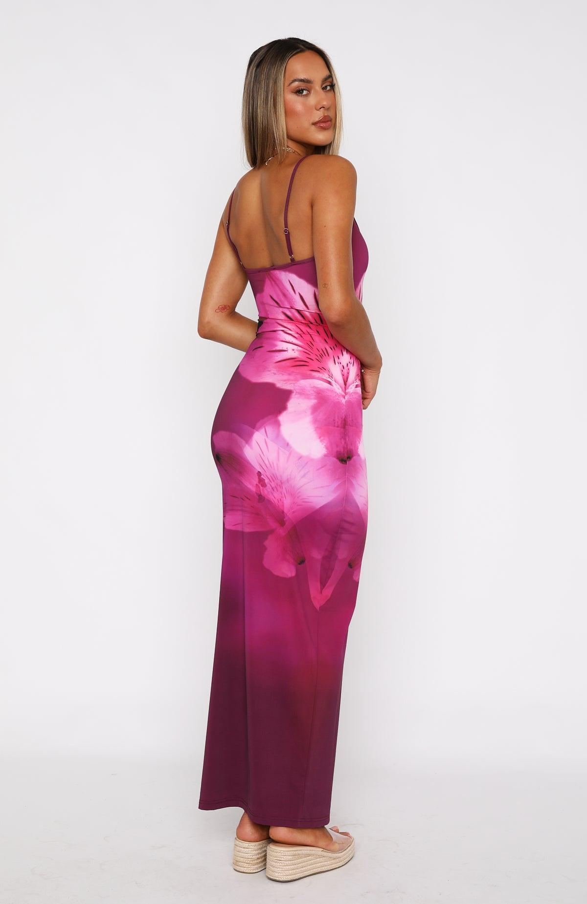 Feeling The Heat Maxi Dress Berry Lush Product Image