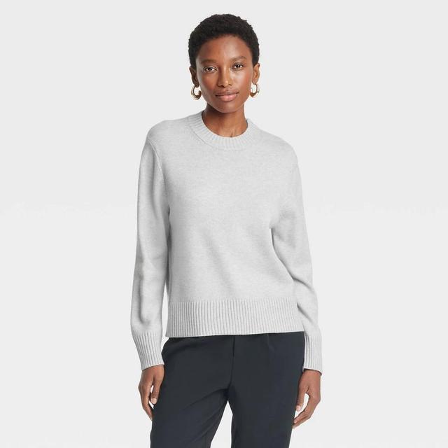 Womens Crewneck Pullover Sweater - A New Day Light XL Product Image