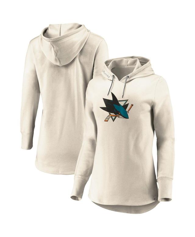 Womens Fanatics Oatmeal San Jose Sharks True Classics Signature Fleece Pullover Hoodie Product Image