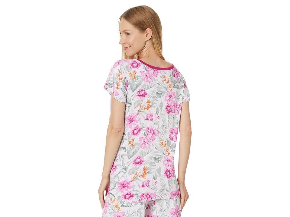 Tommy Bahama Long Pant Short Sleeve Pj Set (Blush Floral) Women's Pajama Sets Product Image