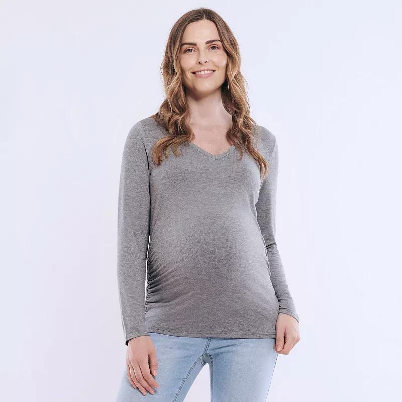 Maternity Motherhood Side Ruched Tee, Womens Product Image