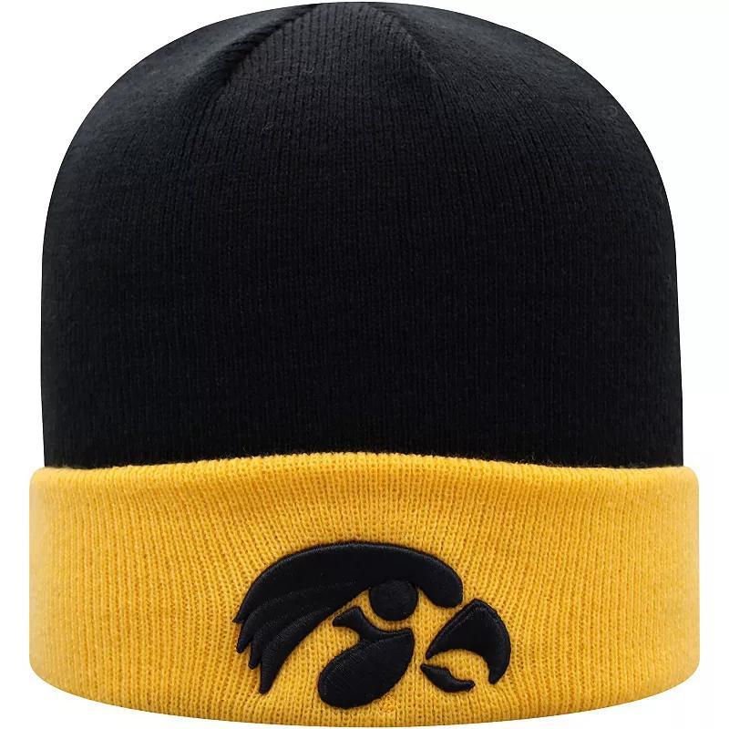 Mens Top of the World /Gold Iowa Hawkeyes Core 2-Tone Cuffed Knit Hat Product Image