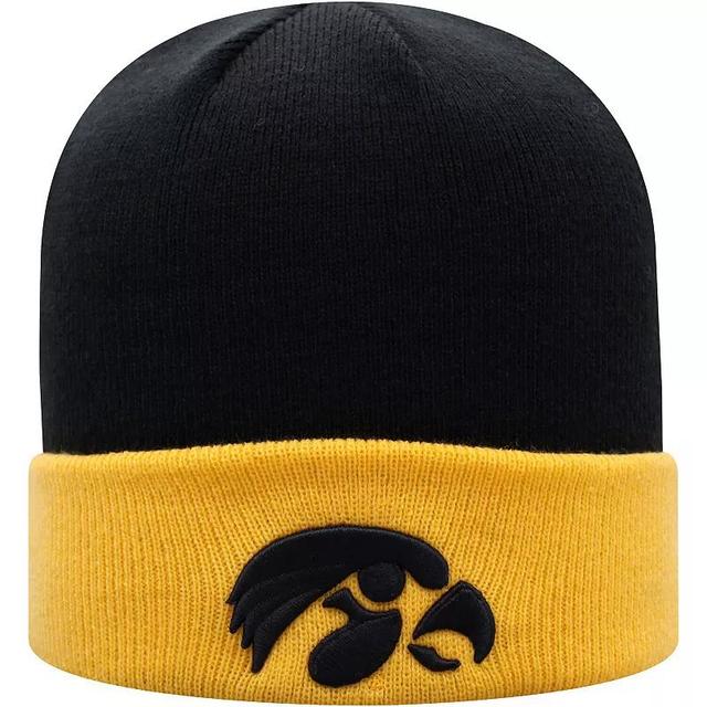 Mens Top of the World /Gold Iowa Hawkeyes Core 2-Tone Cuffed Knit Hat Product Image