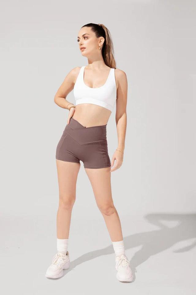 Crisscross Hourglass® Booty Short with Pockets (Pet Hair Resistant) - Peppercorn Product Image