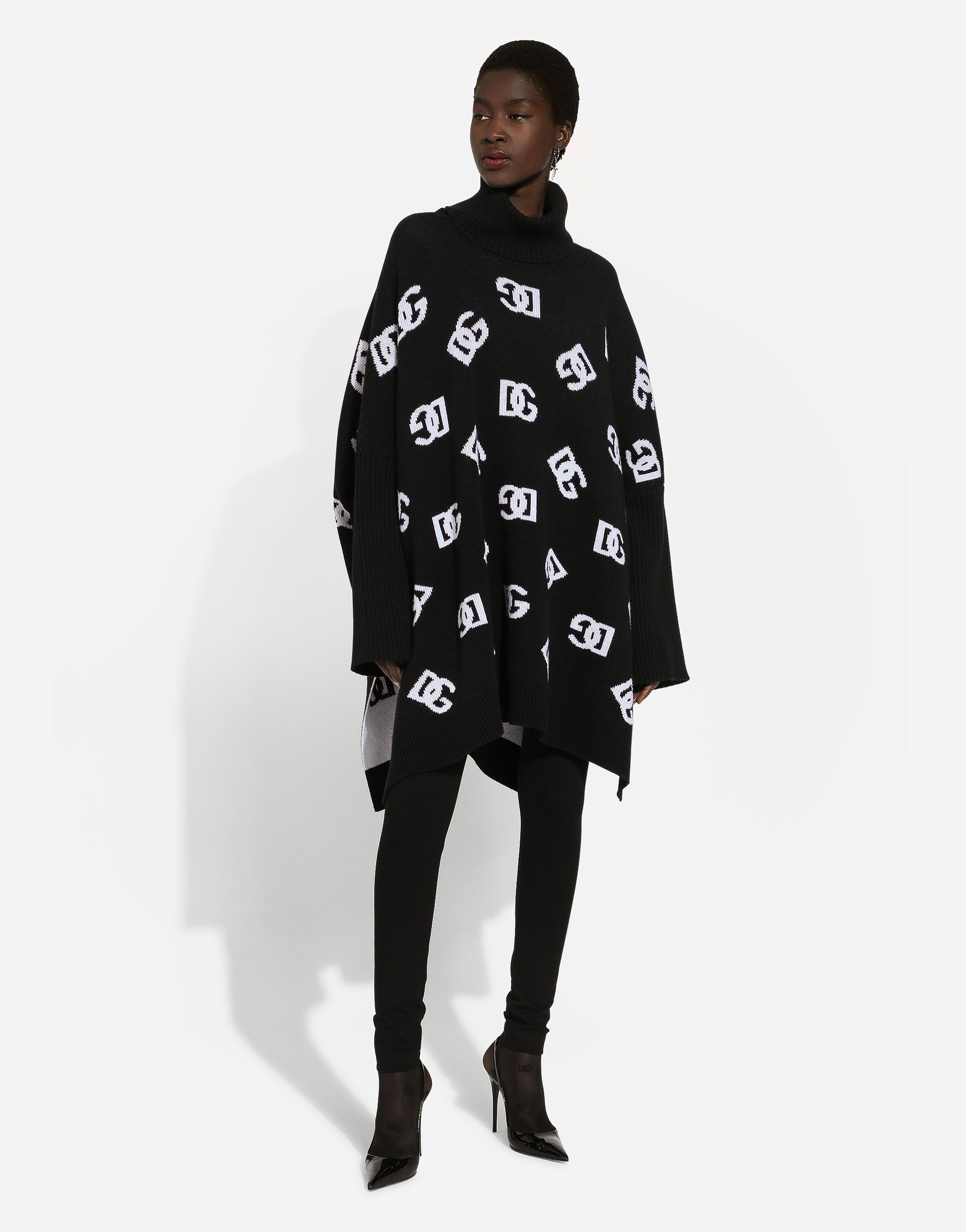 Wool Poncho With Jacquard Dg Logo In Print Product Image