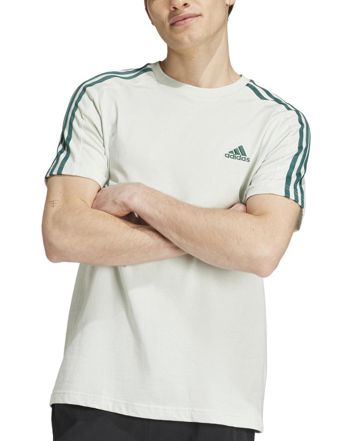 adidas Mens Essentials 3-Stripes Regular-Fit Logo Graphic T-Shirt - Mgh Product Image