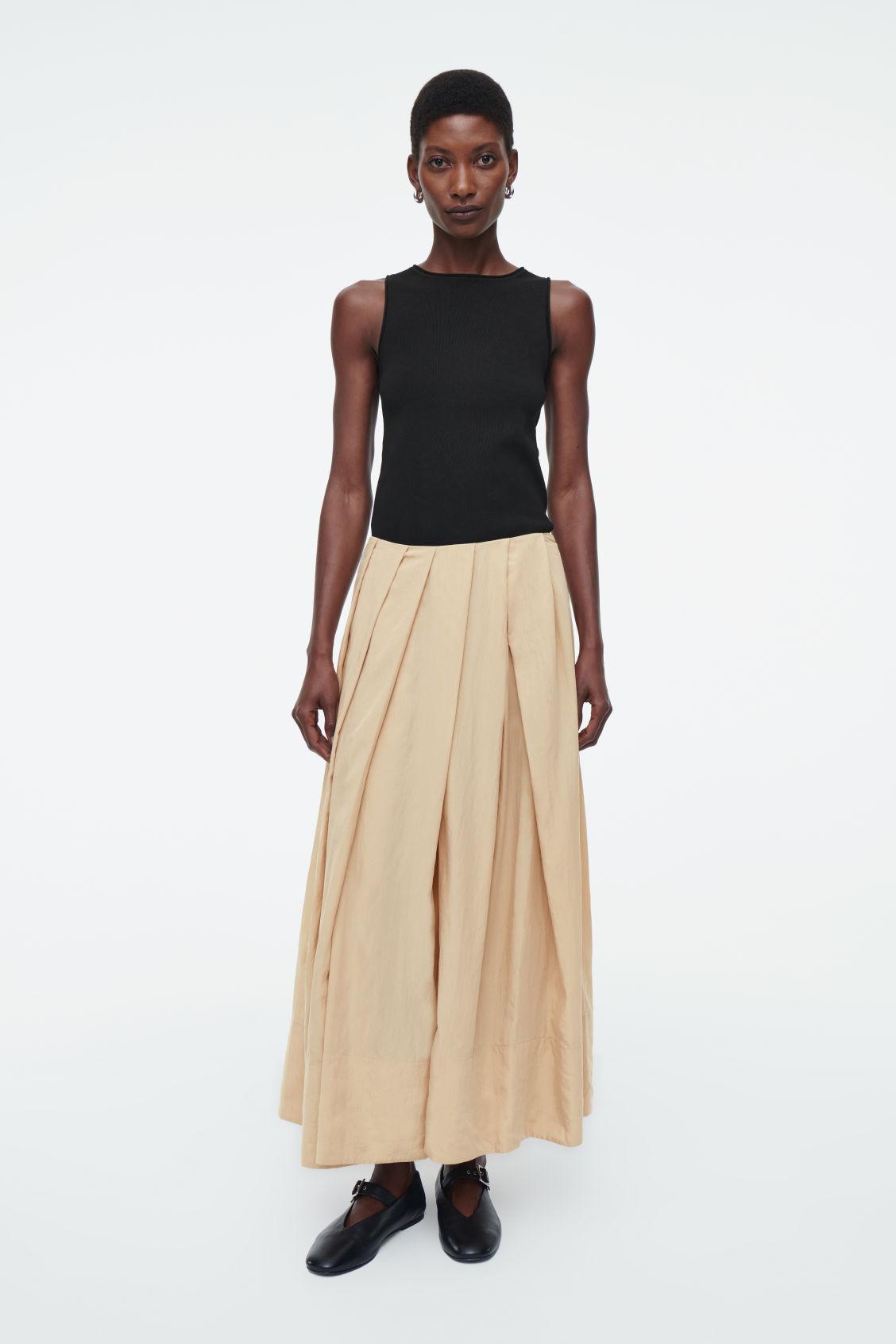 PLEATED A-LINE MIDI SKIRT product image