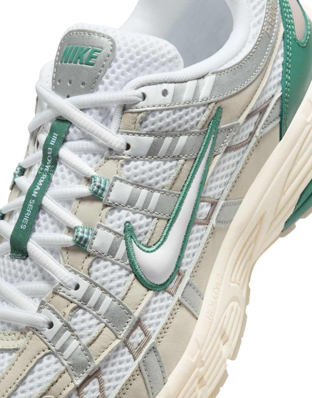 Nike P-6000 PRM sneakers in white and dark green Product Image