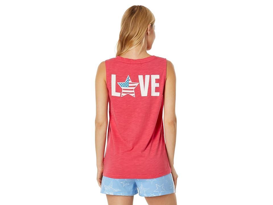 P.J. Salvage Star Spangled Love Tank (Cherry) Women's Pajama Product Image