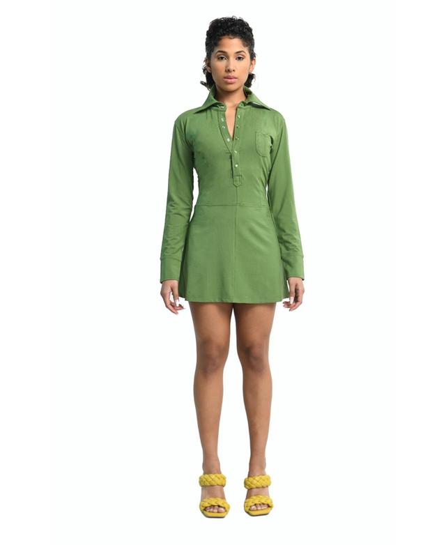 Dai Moda Womens Shirt Mini Dress (Dm Green) Product Image