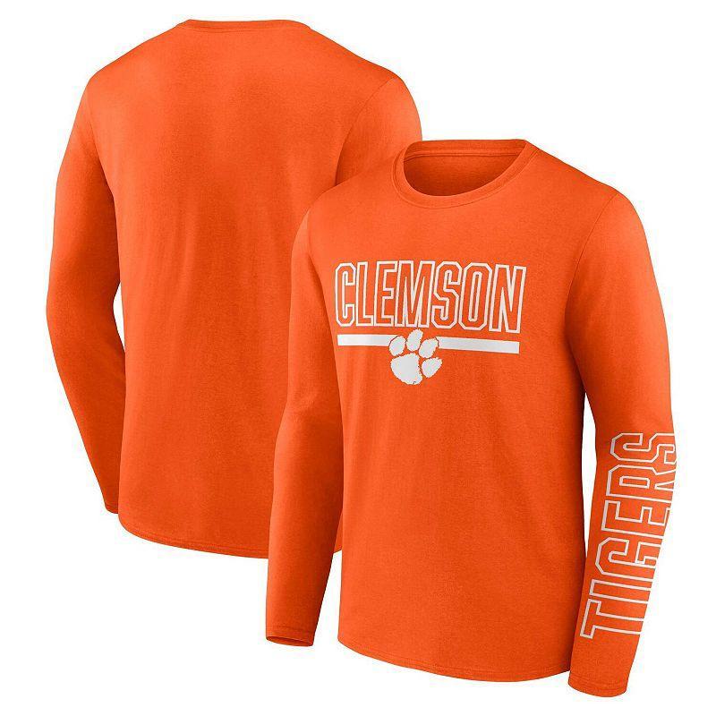 Mens Profile Orange Clemson Tigers Big and Tall Two-Hit Graphic Long Sleeve T-shirt Product Image