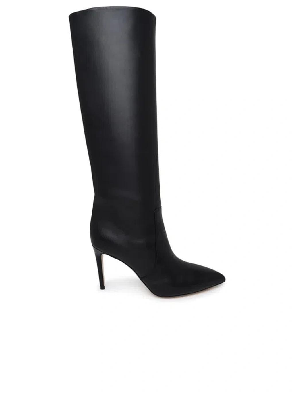 PARIS TEXAS Leather Stiletto Knee Boots In Black product image