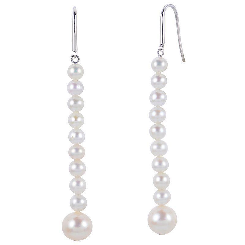 PearLustre by Imperial Sterling Silver Freshwater Cultured Pearl Drop Earrings, Womens, White Product Image