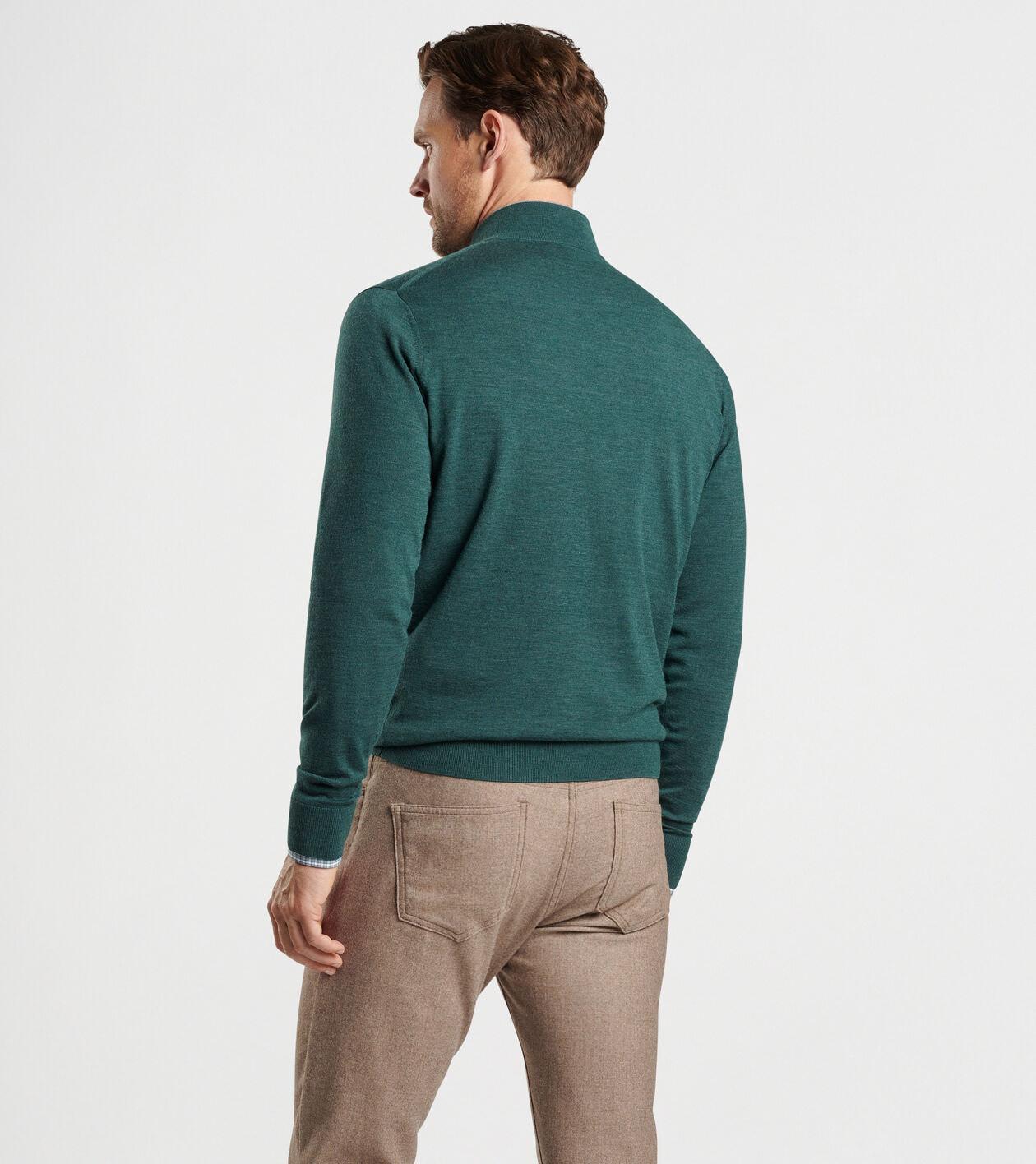 Peter Millar Mens Excursionist Flex Quarter-Zip Sweater | Color: Lacinato | Size: S Product Image