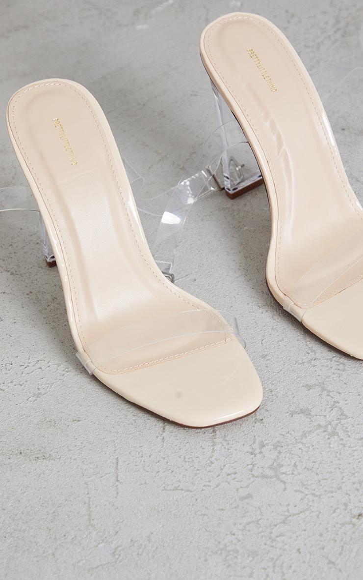 Nude Flat Heel Clear Strap Sandals Product Image